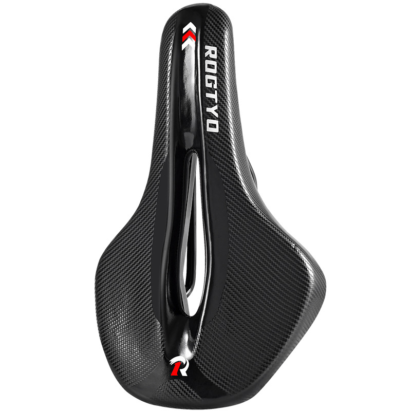 Sillín de bicicleta transpirable hueco montaña bicicleta carretera fibra carbono patrón asiento suave y cómodo cojín bicicleta Accesorios