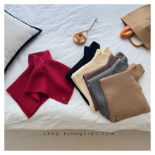 2025秋冬新款儿童针织披肩斗篷韩系男女宝宝洋气防寒护颈毛线坎肩