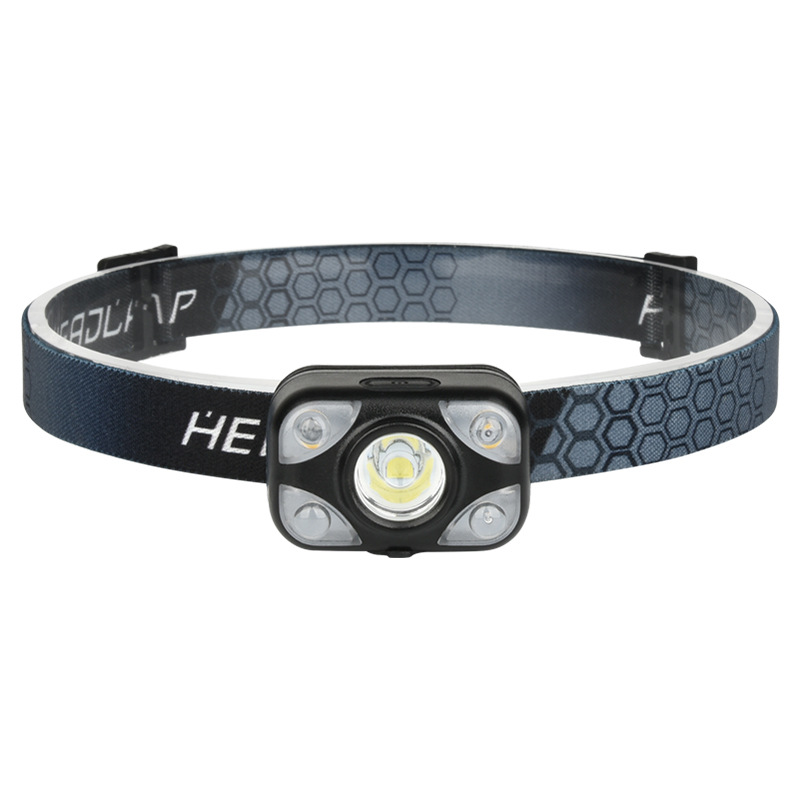 Transfronterizo nuevo LED de inducción faro digital eléctrico pantalla montado en la cabeza Faro de pesca Lámpara de trabajo al aire libre luz fuerte faro