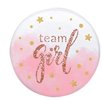 Baby shower sexo revelando fiesta chico chica rosa azul team boy girl insignia de hojalata