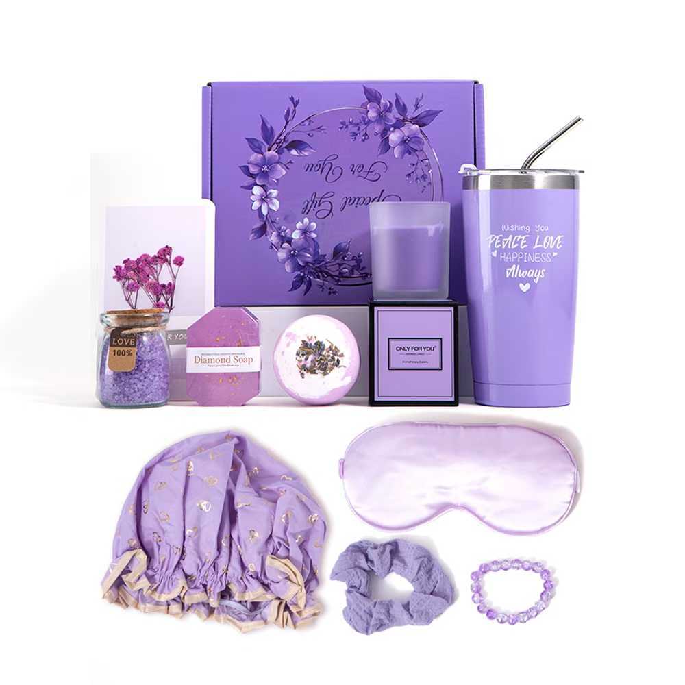 母亲节礼品套装香薰蜡烛跨境沐浴spa薰衣草香皂淋浴片浴盐球护肤