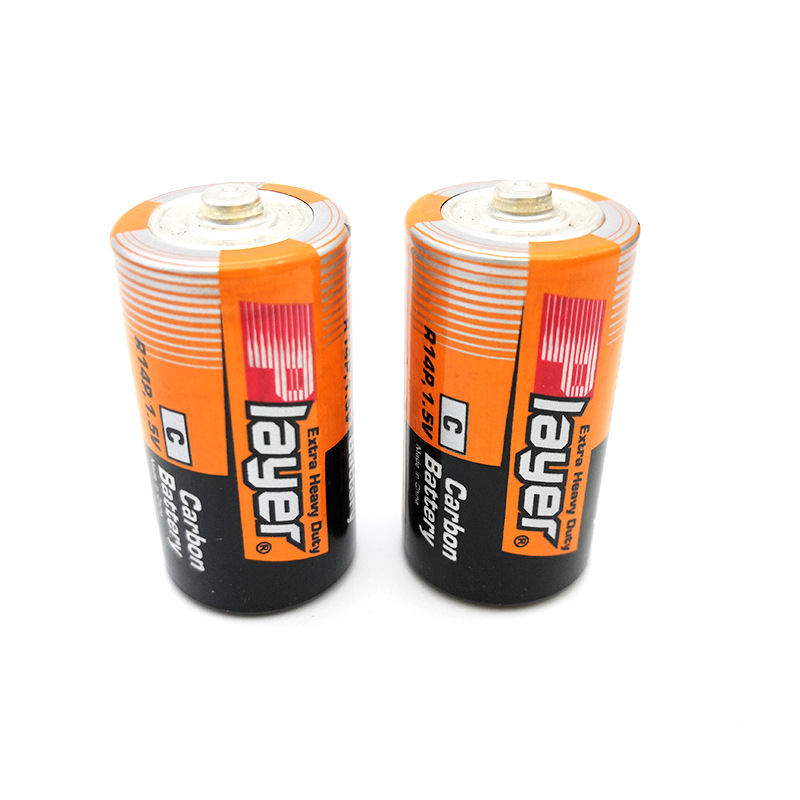 干电池厂家 C型2号碳性锌锰干电池二号电池碳性电池