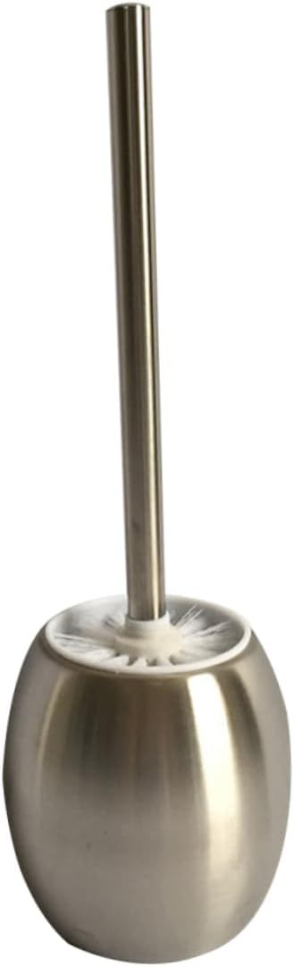 Cepillo de inodoro de acero inoxidable de doble capa transfronterizo, cepillo de limpieza de suelo, cepillo de limpieza de suelo, mango largo del inodoro sin perforación, cepillo de inodoro sin ángulos muertos