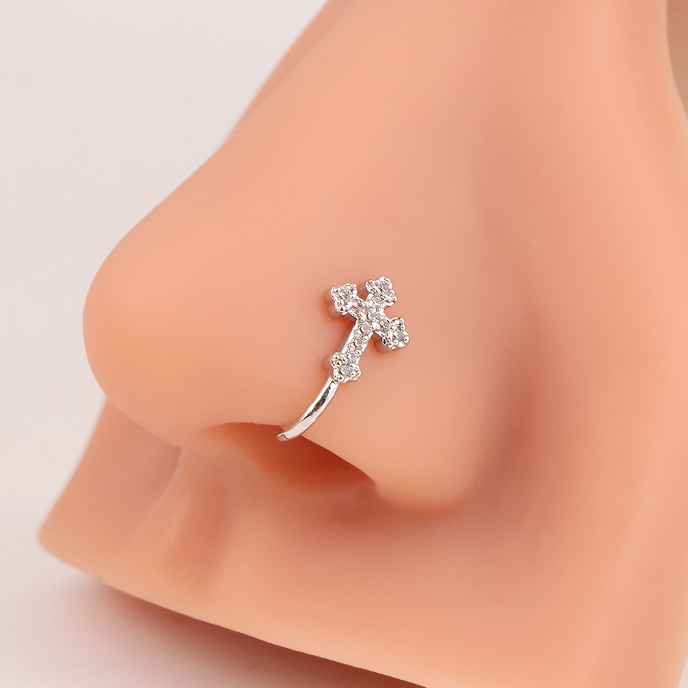 Halloween Cross European And American Fashion Trend Personality U-shaped Jewelry Niche Simple No Piercing Nose Stud_voghion.com