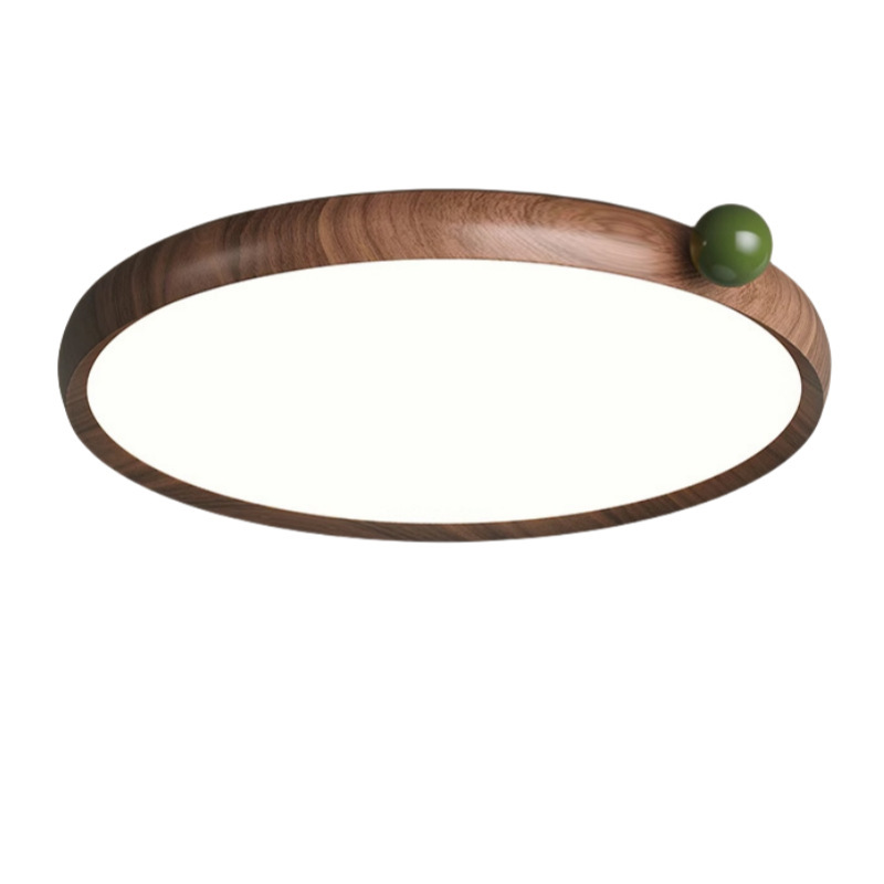 Luz de dormitorio de estilo medieval lámpara de color nuez lámpara de comedor lámpara Zhongshan lámpara de habitación de leche de soja de espectro completo protector de ojos lámpara de techo