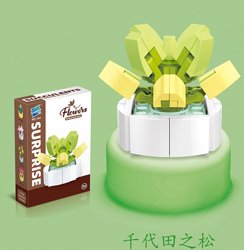 Diamante caballo bloques de construcción flor suculenta olla creativa ramo decoración compatible con Lego niños pequeñas partículas ensambladas juguetes al por mayor