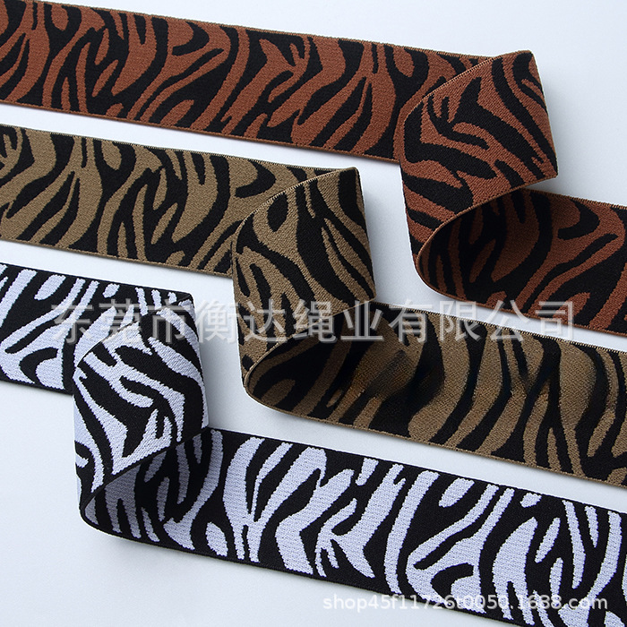 Inventario de 4cm zebra rayas computadora Jacquard banda elástica ropa zapatos sombreros pantalones falda calzoncillos cintura elástica