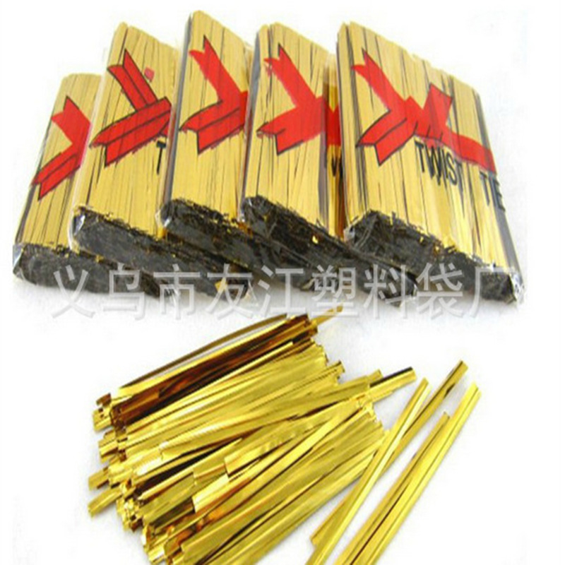 彩色金属扎丝礼品捆扎带金银扎丝面包烘焙食品棒棒糖零食包装扎带