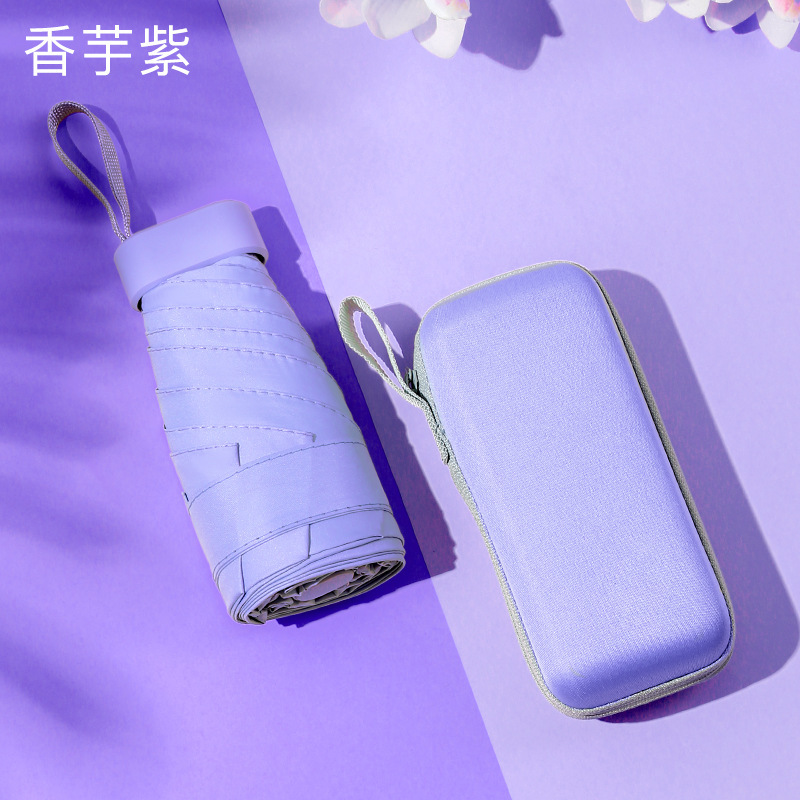 Sombrilla pequeña, portátil, plana, 40% de descuento, ultraligera, protector solar, protección UV, mini paraguas de bolsillo, paraguas de tarjeta femenina