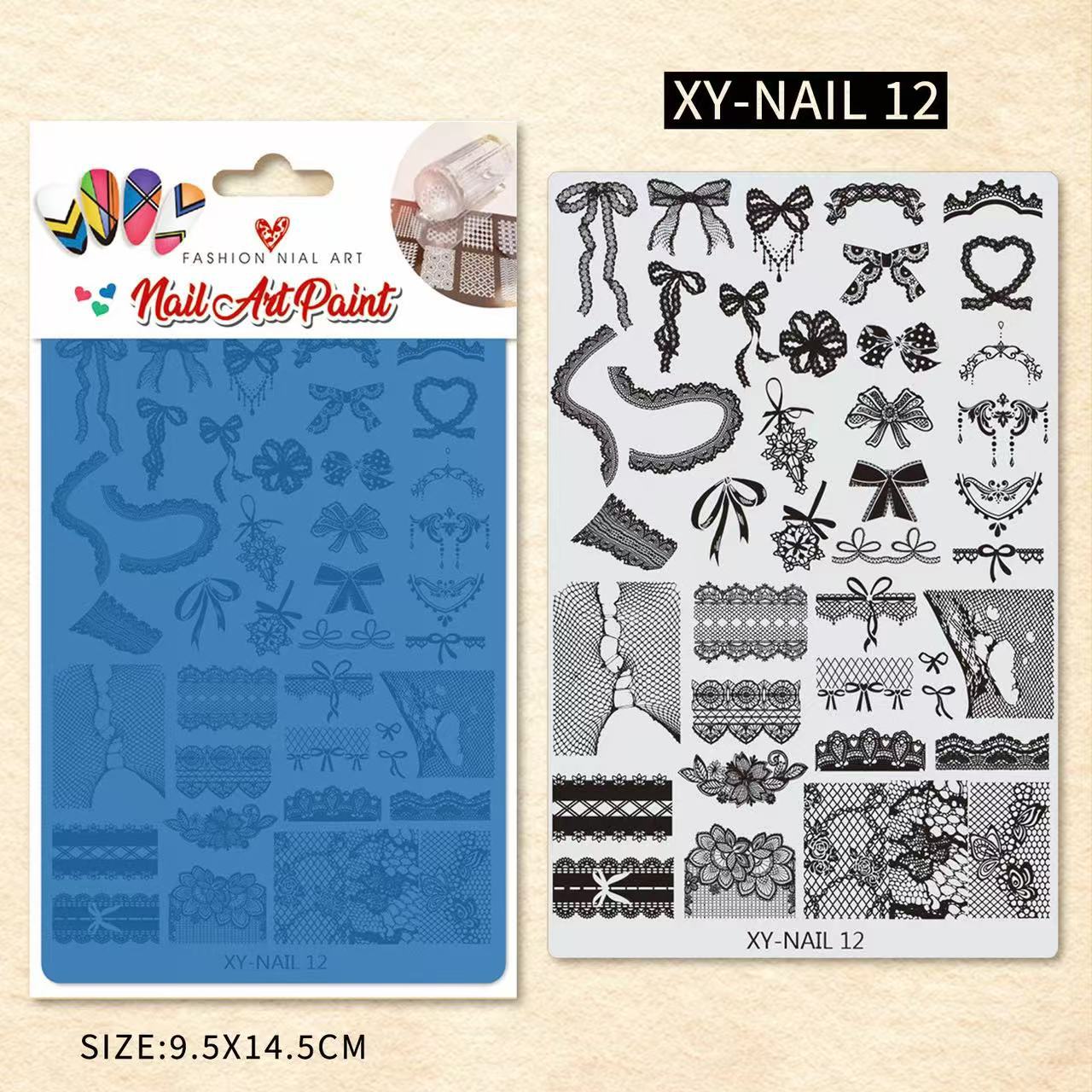 Impresión de manicuras de acero mariposa flor de impresión de encaje adhesivo de transferencia de placa de acero estricada plantilla de impresión de año de la serpiente