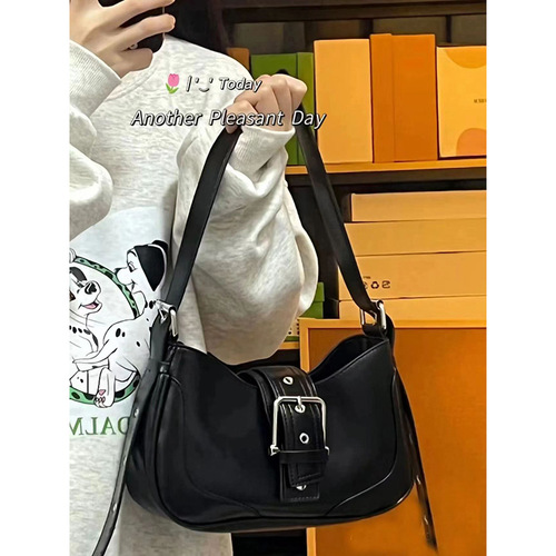 2024新款甜酷辣妹机车包腋下包女复古高级感百搭单肩通勤斜挎女包