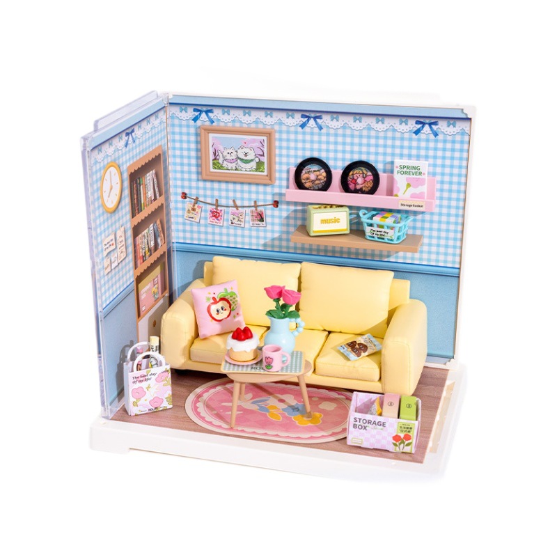 Rolife Ruo Lai Mini Super World Juguete educativo Diy Modelo de bloques de construcción 3D Cabaña de juguete tridimensional