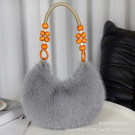 时尚毛绒包秋冬手提长毛包洋气可爱新款包包斜挎包单肩毛毛包小众