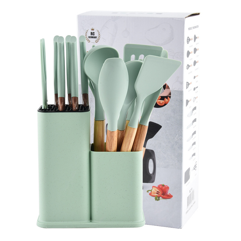Cocina de silicona 19 juegos de silicona de cocina multifuncional juegos de silicona de cocina resistentes a altas temperaturas y no pegajosos ollas de cocina transfronterizas en stock