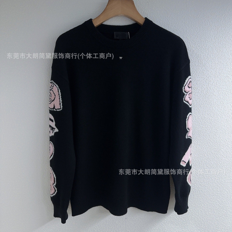 顶~级版本香家25秋冬新款针织套头撞色图案立体logo设计时髦慵懒|undefined