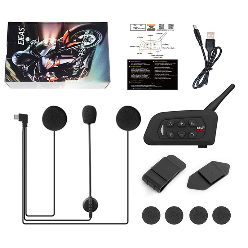 Ejeas Brand V4Plus Motorcycle Helmet Bluetooth Headset Helmet Intercom Headset Motorcycle Bluetooth Headset