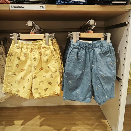 U brand children's clothing/boy's/-girl's summer elastic waistband cartoon print shorts casual pants 454467/454471