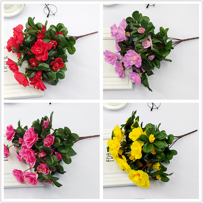 Simulation Rhododendron Fake Bouquet Single Dining Table Nordic Decoration Green Plants Living Room Large Area Engineering Decoration