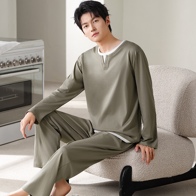 Y72004 순면 남성용 라운드넥 긴소매