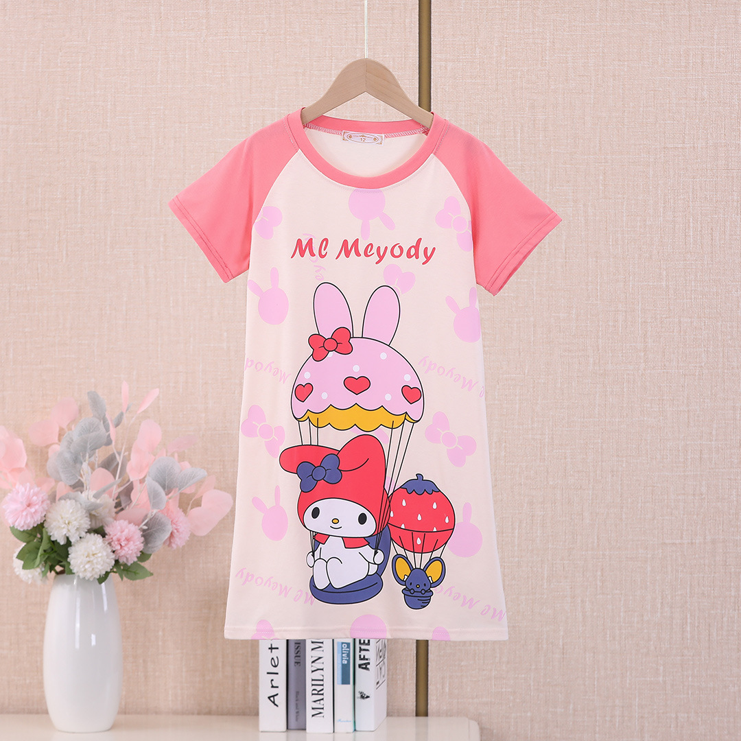 Pijama infantil princesa viento de verano nuevo pijama de niñas manga corta jade Gui vestido de dibujos animados ropa para el hogar