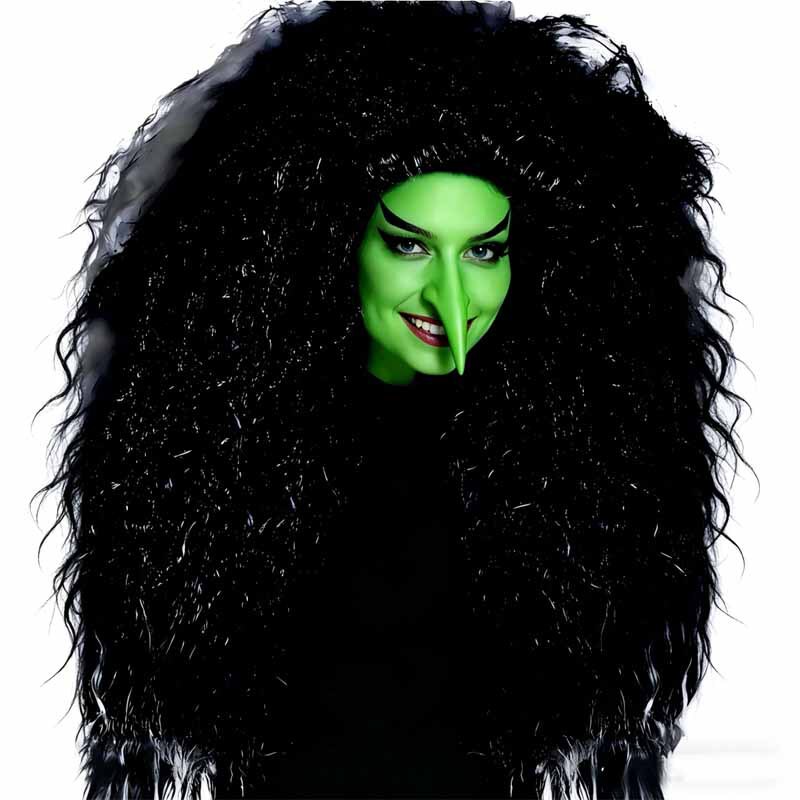 Black and Green Gradient Afro Wig Halloween Witch Cosplay Wig Long Curly Hair Fluffy Cornrows Black and Green Gradient Afro Wig Halloween Witch Cosplay Wig Long Curly Hair Fluffy Cornrows