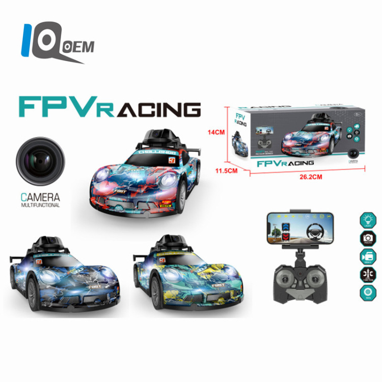IQ0EM patented product 1:18PVC camera remote control light racing first perspective video car toy cross-border