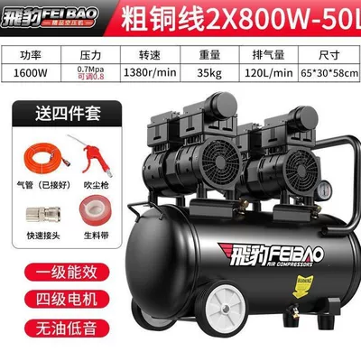 Hava kompressorları silent, 220V, woodworking, painting - yingxiao-all-copper-motor-800x2-50-dual-motor-head