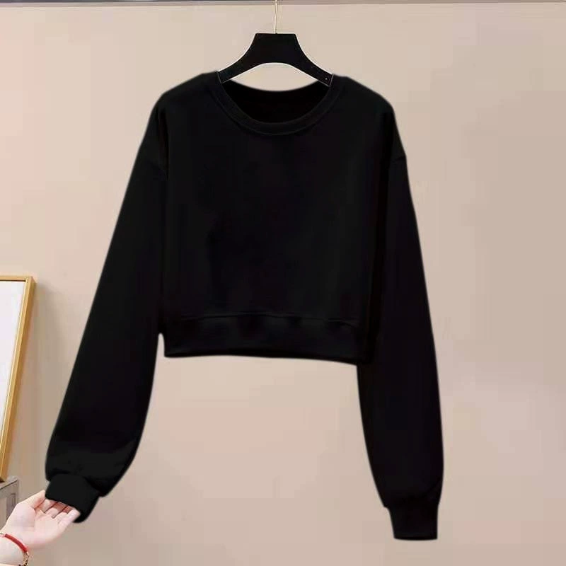 Короткий свитник с длинными рукавами с высокой талией