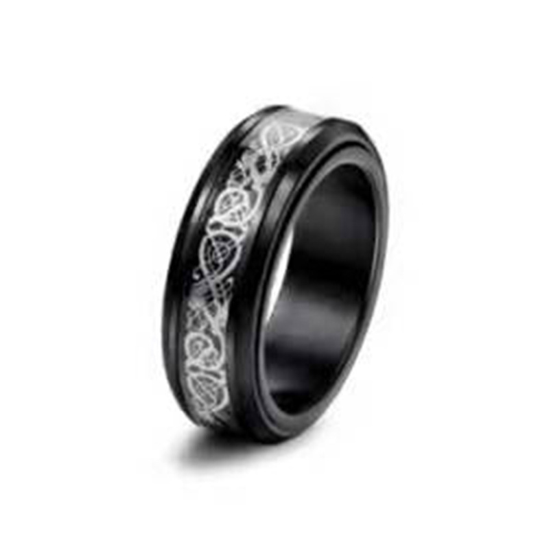 Fashion Round Titanium Steel Plating Rings 1 Piece