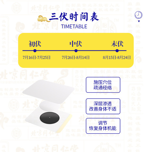 Beijing Tongrentang Yimeitang Sanfu Patch Moxibustion Patch Plaster Patch Acupoint Joint Patch Quick Shipping One Piece