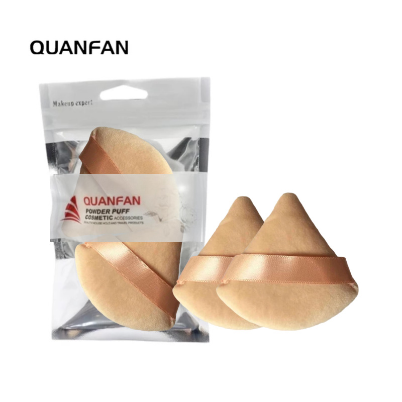 Nuevo triángulo negro soplo de polvo seco en forma de abanico de soplo de maquillaje soplo de polvo de miel mojado y seco herramientas de maquillaje de doble uso transfronterizo exclusivo