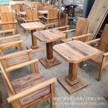老榆木咖啡桌家用小方桌咖啡厅桌子漫咖啡个性奶茶店桌椅家用方桌