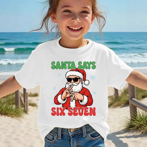 2026 New Christmas New children's combed cotton 67 short-sleeved girls 'T-shirt children's wear boys' short-sleeved