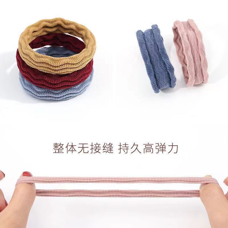 Alto elástico durable simple gruesa banda de goma cuerda de pelo sin costuras para adultos cuerda de pelo simple de las mujeres accesorios para el cabello anillo de pelo sin costuras