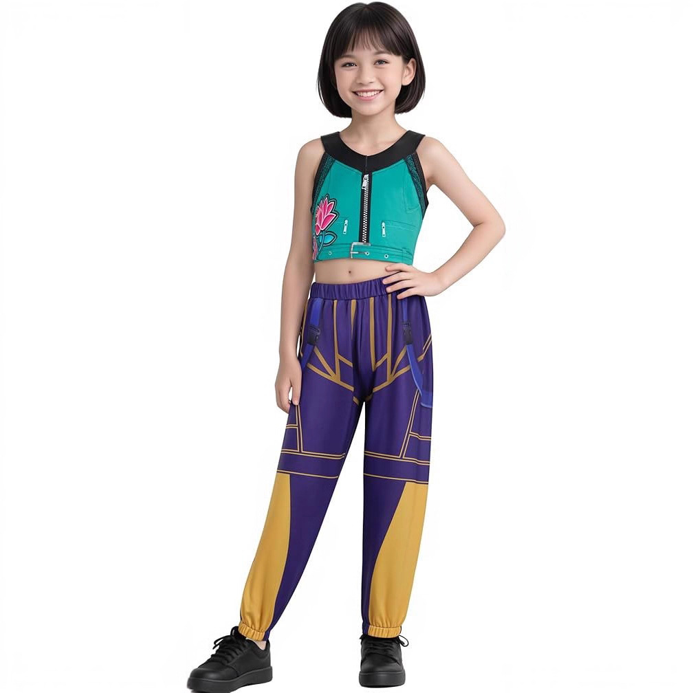 跨境欧美新款女孩恶魔猎人流行歌手万圣节服装装扮舞台套装服装