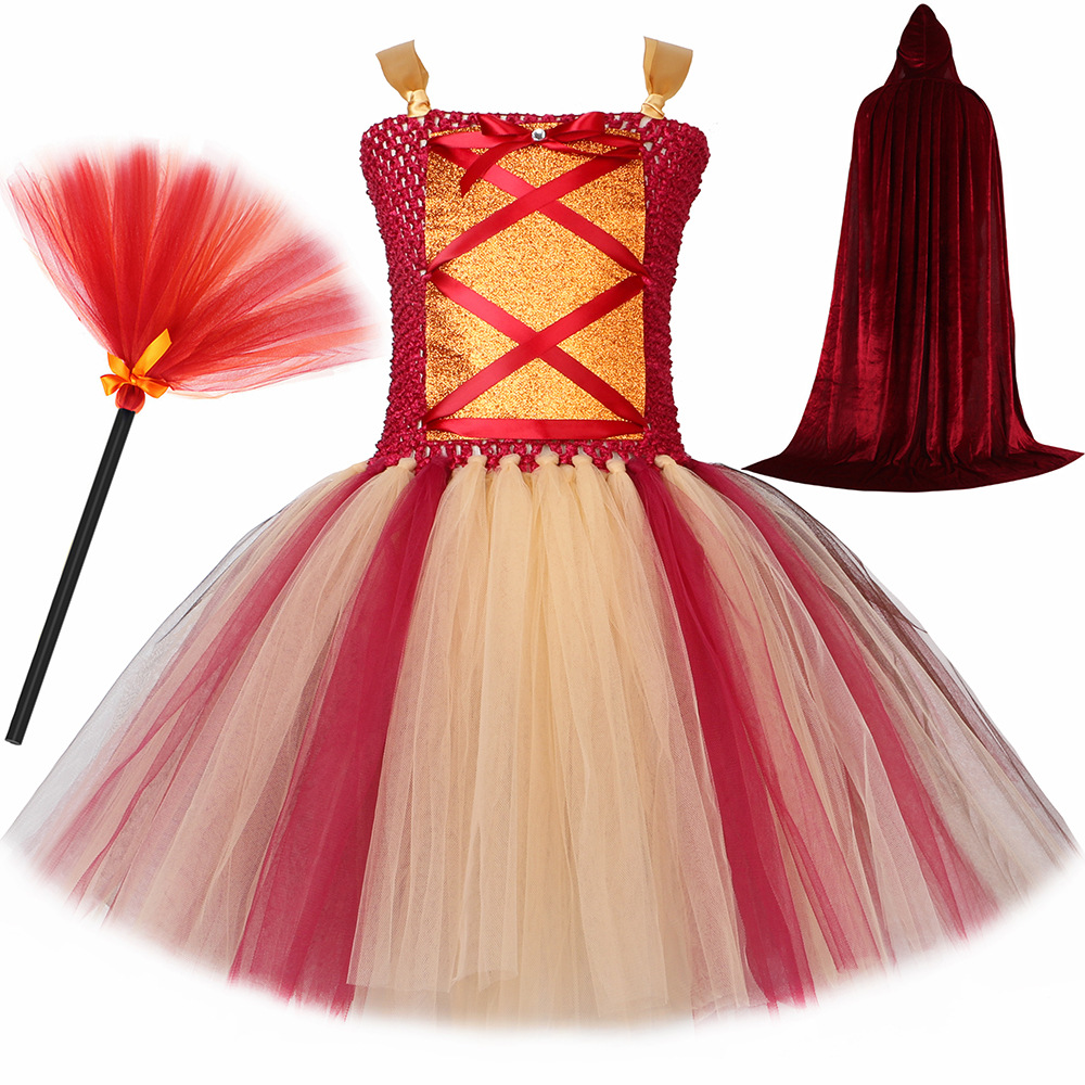 Kid's Clothing children's clothing children's Halloween witch costumes Witch is also crazy role playing mesh tulle skirt_voghion.com