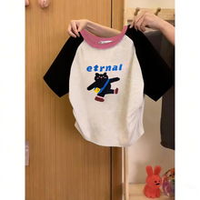 �ļ���ͯ��ͨӡ��ײɫ����Ůͯ�ް��̿�T���r���д�ͯ������³�