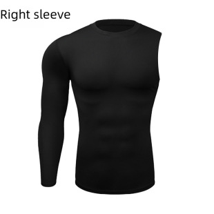 Cross -border dedicated to men's tight training pro sports fitness running sweat -free speed dry clothes single -sleeve single -arm tight