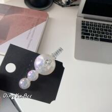 精致时尚高级感豹纹球球发夹轻奢少女刘海侧边夹鸭嘴夹百搭发饰