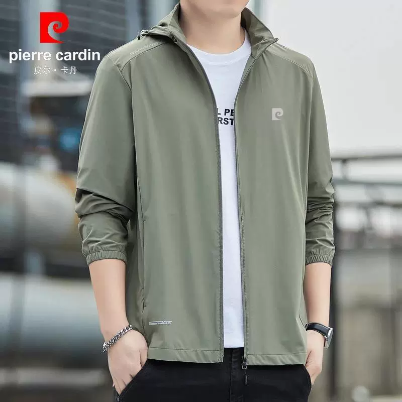 Pierre Cardin Ice Silk Солнцезащитная одежда Мужская летняя легкая спортивная одежда на открытом воздухе Дышащая анти-УФ-защитная одежда от солнца Куртка