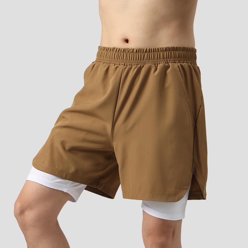 Summer Men's Quick-Dry Sports Shorts Running Fitness Shorts Anti-Exposure with Lining Breathable Elastic Training Pants Summer Men's Quick-Dry Sports Shorts Running Fitness Shorts Anti-Exposure with Lining Breathable Elastic Training Pants
