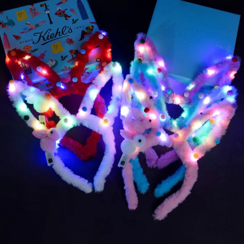 Bar espectáculo atmósfera props luminoso peluche orejas de gato accesorios de cabello zorro bandas de cabello mercado nocturno accesorios de fiesta de suministro