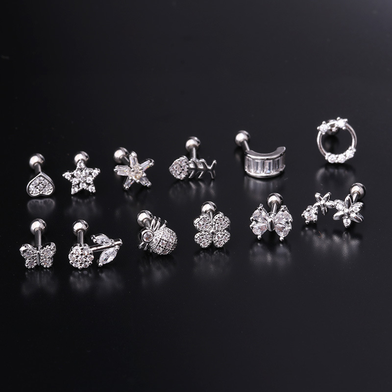 Fashion new simple style copper thick rod earrings wholesale