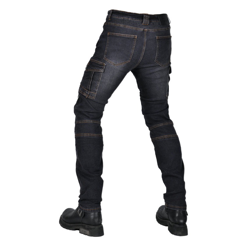 Pantalones vaqueros de la motocicleta de los hombres de la motocicleta VOLERO retro casual ajustable rodillera resistente a la caída de ciclismo pantalones JES-24