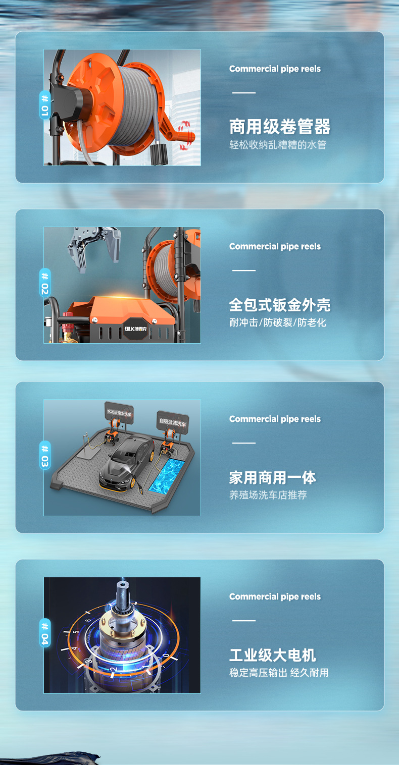 Factory Direct Sales Car Washing Machine Artifact Household 220V High-pressure Water Pump High-power Car Brush Water Gun Powerful Floor Washing Gun Steam