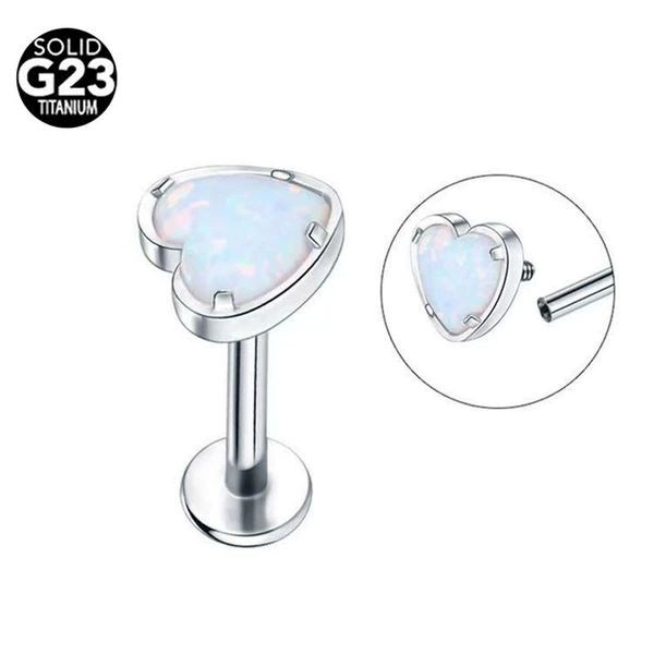 Titanium natural color + white opal teeth (M0.9)