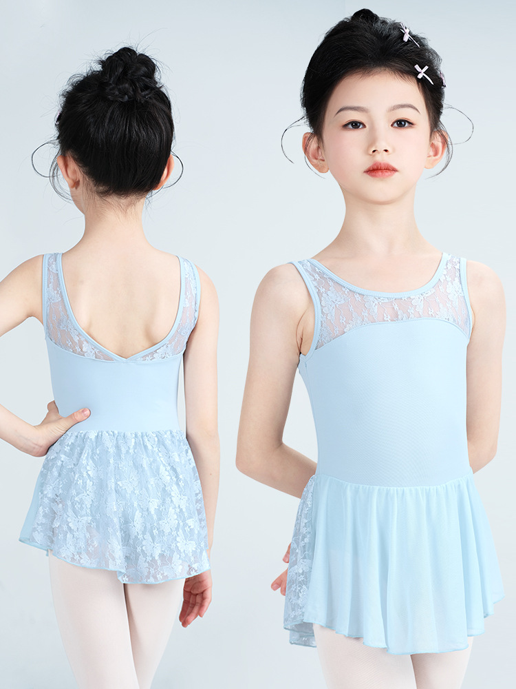 Vestido de Danza con Tirantes para Niña de Nylon para Práctica de Danza image 1
