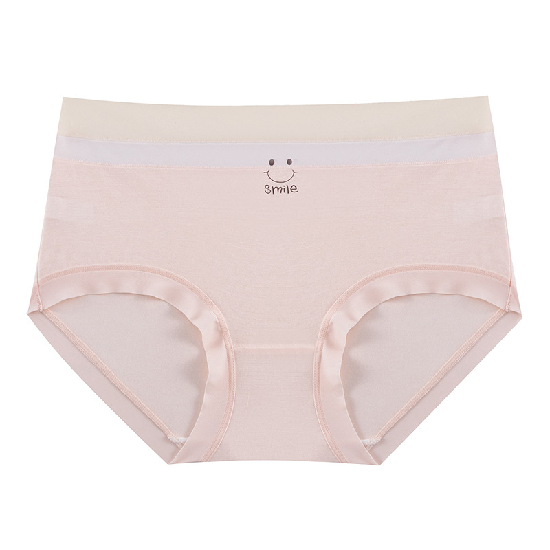 Bragas Pantalones cortos de cintura media de algodón antibacteriano, seda de hielo sin costuras, dulce sonrisa de niña, bragas sin costuras, refrescante image 6