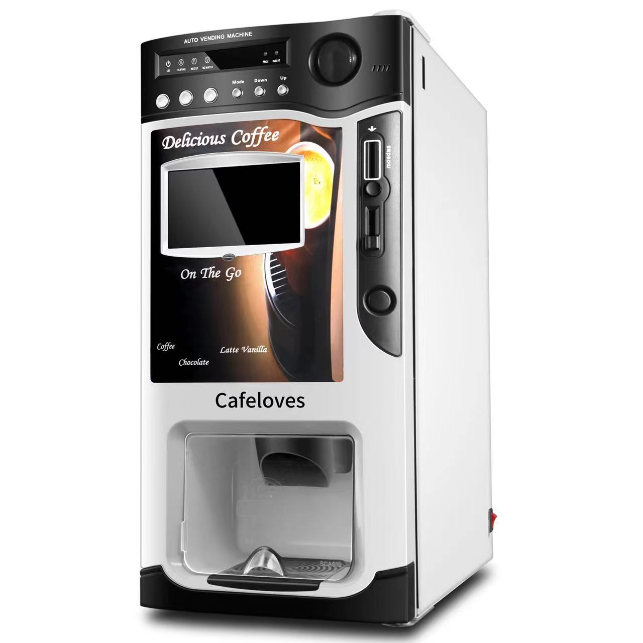 Máquina expendedora de café que CF-8703BS monedas con pantalla de siete pulgadas Máquina de café italiana semiautomática con una tecla