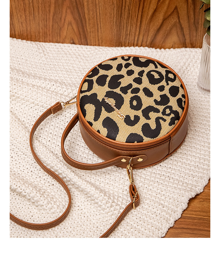 262g Weight Polyester Lining Material Zipper Closure Type Top Handle Strap Type Handbag Bags Type Street Occasion Pu Leather Material Women's Backpack Backpack Leopard Pattern All Seasons Season Women's Gender Streetwear Style Round Shape Small Size Women's Small Pu Leather Leopard Streetwear Round Zipper Handbag